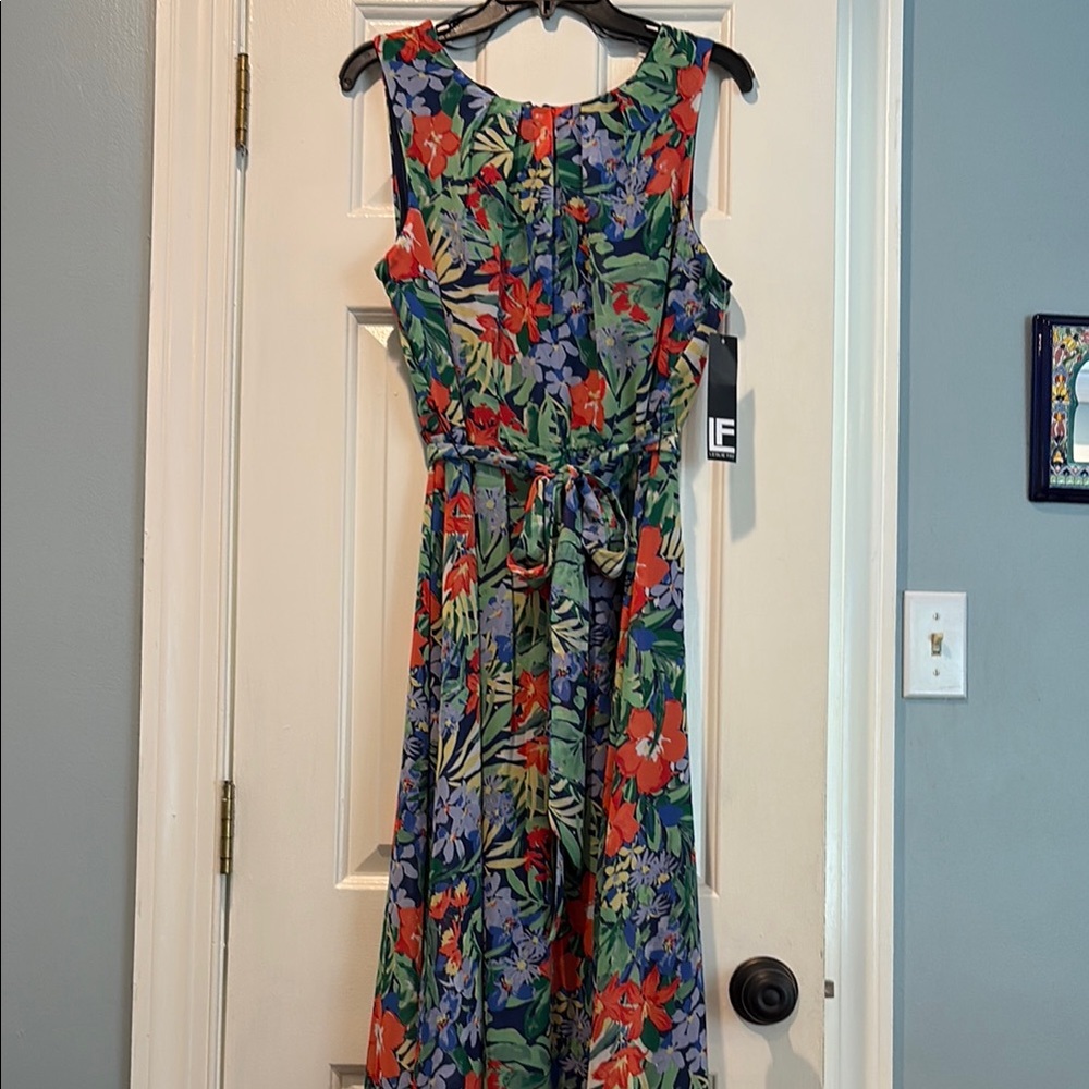 Leslie Fay NWT Floral Maxi Dress - Red, Green, Blue